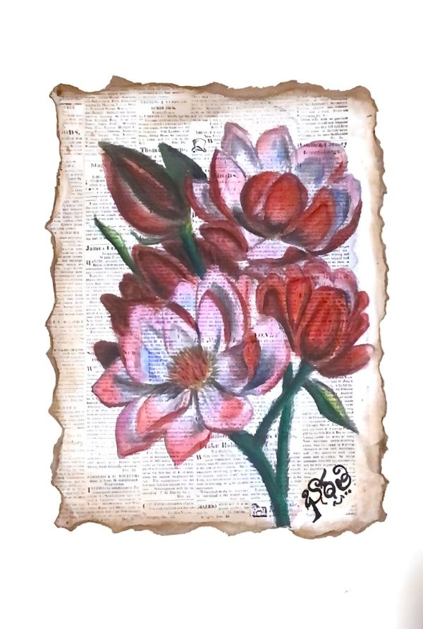 Flower on Paper Style Greeting Card